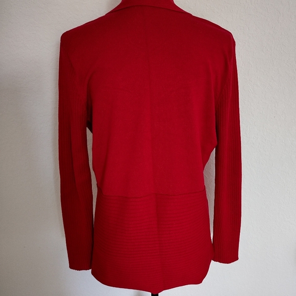 - 89 TH & MADISON - WOMEN'S RED SWEATER FRONT OPRN SIZE : L - Picture 2 of 6